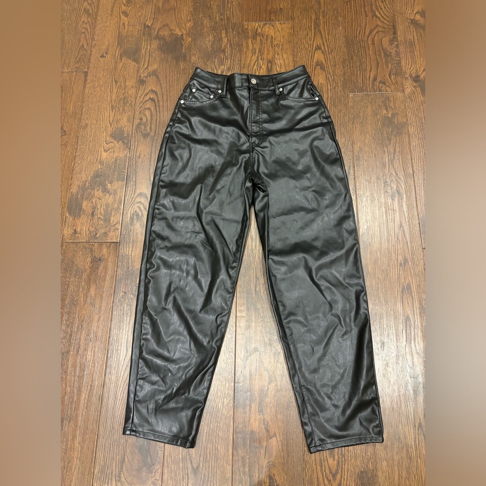 H&M Divided Leather Pants Faux Leather Women’s Size 4 - Picture 2 of 4